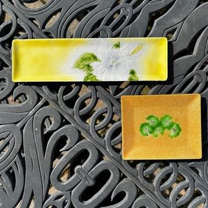 Set of enamel trinket dishes